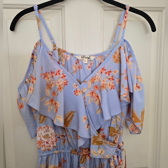 Hint Of Blush Floral High Low Dress in Pastel Colors Large - Picture 3 of 12